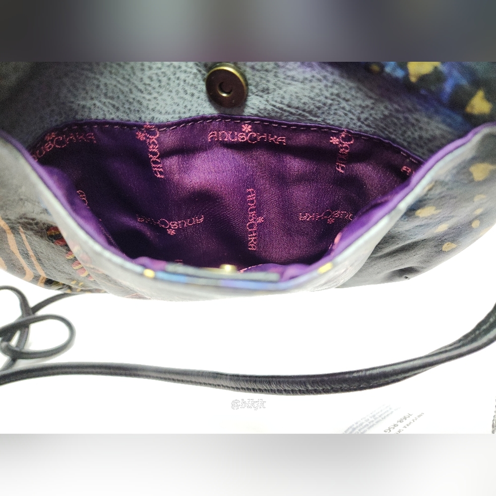 Anuschka Hand Painted Leather Crossbody Bag NWT - Picture 9 of 13